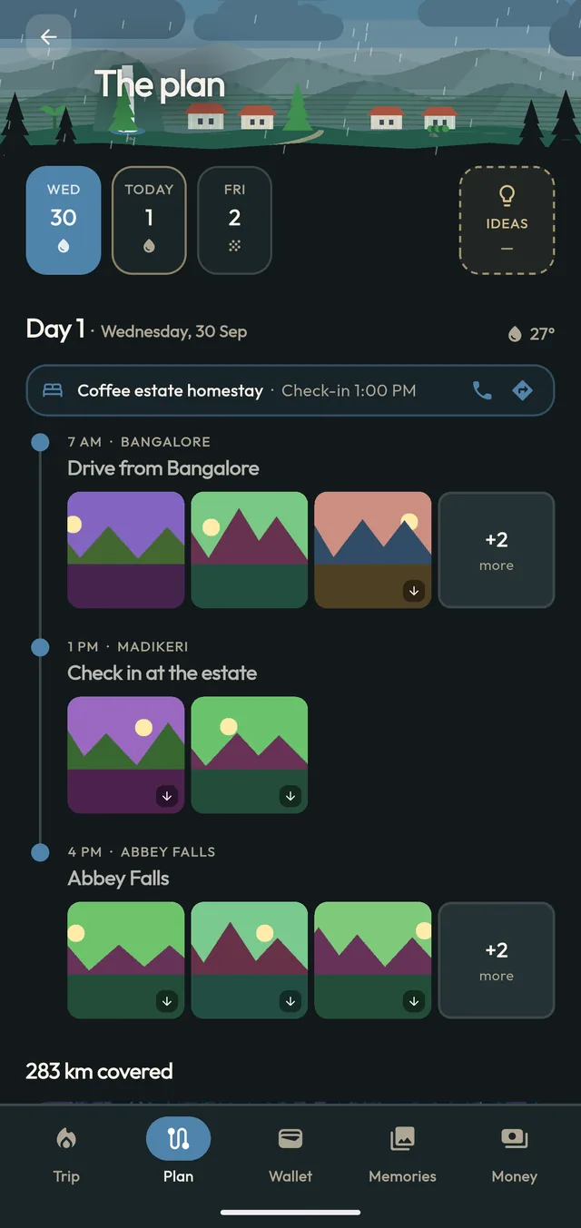 Day plan with stops and photos